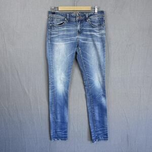 Buckle Black Jeans Womens 6-8 Blue Skinny Fit No 53 Stretch Distressed Denim